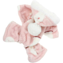 Abrigo de invierno grueso de forro polar térmico con capucha para cachorros, de 4 patas, color rosa, talla XXL.
