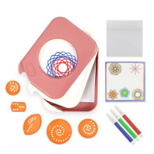 Kids Plastic Painting Drawing Set Spiral Gears Ruler Template Educational Toy