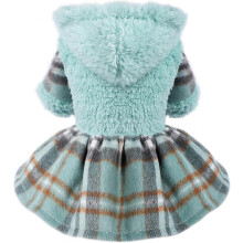 Vestido de invierno a cuadros rosas para cachorros, ideal para perros pequeños y gatos, talla XXS.