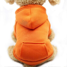 Sudadera con capucha de invierno para perros con bolsillos, ropa abrigada para perros pequeños Chihuahua Naranja Pequeño
