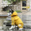 Impermeable ligero con capucha para perros de 4 patas, color amarillo. 3