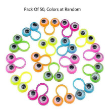 50 anelli con occhietti mobili per burattini da dito, ideali come regalini per feste per bambini.