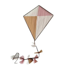 Single Wheel Kite Simple Assembly Vintage Diamond for Kids Adults Beginners Pink Coffee