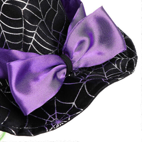 Halloween Thanksgiving Cat Dog Hat Costume Spider Web Pattern Adjustable Band Black 1
