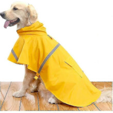 Poncho impermeable con capucha y tiras reflectantes para perros pequeños y grandes, incluyendo cachorros.