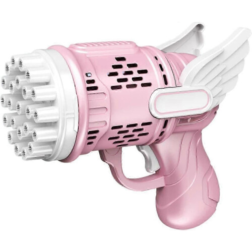 Pink 23-Hole Bubble Machine Gun Automatic Bazooka for Kids Playtime