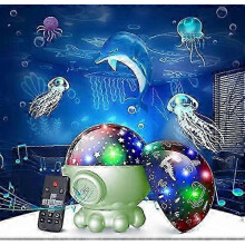 Ocean Star Night Light Projector 360 Remote 3 Films 17 Modes 9 Lullabies for 3-8 Boys