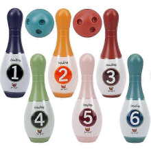 Set da bowling per bambini con 10 birilli e 2 palle, gioco sportivo da interno per bambini