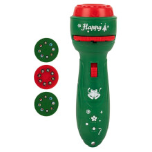 Linterna proyector navideña infantil con 24 patrones para contar cuentos en fiestas navideñas (verde)
