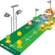Kids Golf Set Portable Retractable Case Indoor Outdoor Toy Develops Coordination Yellow