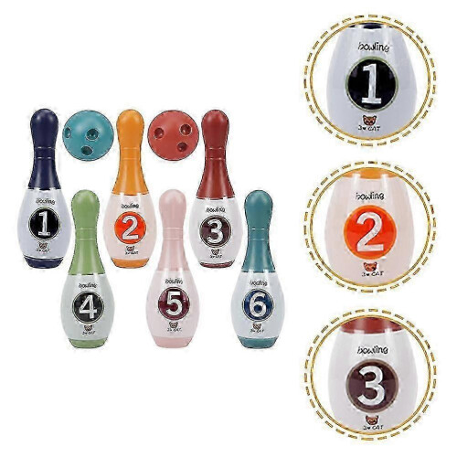 Set da bowling per bambini con 10 birilli e 2 palle, gioco sportivo da interno per bambini 2