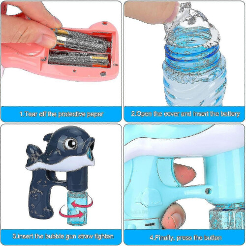 Compact Automatic Bubble Gun for Kids with Soap Bubble Solution Included 2