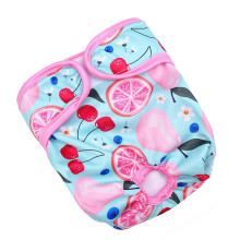 Schnell absorbierende, atmungsaktive Menstruationswindel für Hunde, Kirsch-Zitrone, Größe S (30-40 cm)