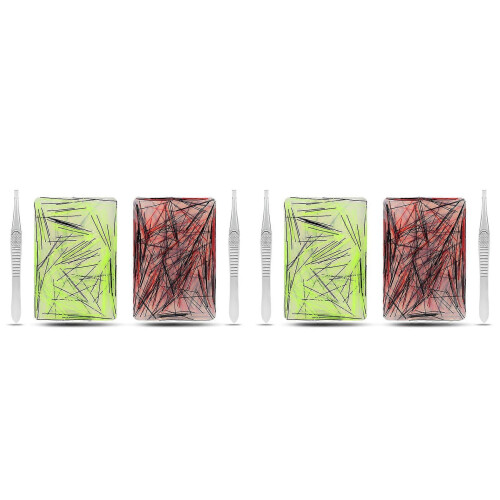 4 Pack Silicone Picking Pad with Tweezer - Skin Picking & Hair Pulling Decompression Toy