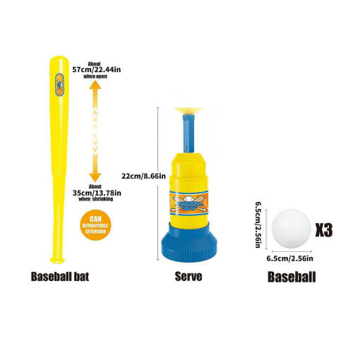 Batting Practice Set for Kids with Foam Balls & Step Pitcher Backyard Toy Multicolor 2198 2