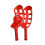 Ensemble de raquettes Scoop rouge taille unique 2