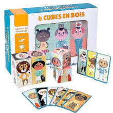 Puzzle 3D a 6 pezzi con personaggi, blocchi impilabili, giocattolo educativo prescolare per bambini piccoli