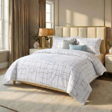 (King Bed Duvet Cover Set, Crosshatch Grid) Premium Floral Duvet Covers with Matching Pillowcases | 3Pc Soft Reversible Designer Prints