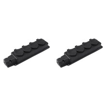 2X Europäischer Standard, Deutsche Steckerplatte mit Abdeckung, Wasserdichte IP54-Steckdosenplatte, 4-Positionen-Gummi-Steckerplatte