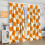 Checkerboard Curtains Boho Retro Beige Orange 55x39 in 3