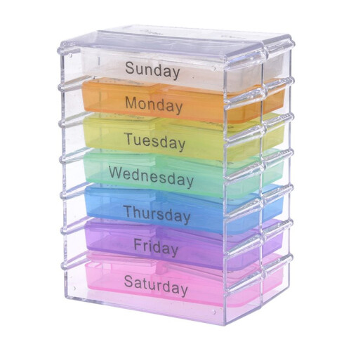 4X Medicine Weekly Storage Pill 7 Day Tablet Sorter Box Container Case Organizer 2