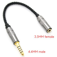 2X Cavo Audio Adattatore per Cuffie Bilanciato HIFI 4,4 mm 4,4 XLR 4 Pin da Maschio A Femmina