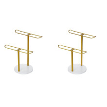 2X 2 Tier Headband Holder Organizer, Hair Hoop Display Stand Headband Organizer Storage Hair Ropes Accessories Bracelets