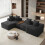 Corduroy Left L-Shaped Modular Sofa With Cup Holder, Black 10
