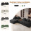 Corduroy Left L-Shaped Modular Sofa With Cup Holder, Black 8