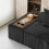 Corduroy Left L-Shaped Modular Sofa With Cup Holder, Black 9