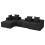 Corduroy Left L-Shaped Modular Sofa With Cup Holder, Black 11