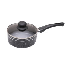 ROYALFORD 18cm Non-Stick Pressed Aluminium Saucepan with Tempered Glass Lid