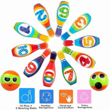 Toy Bowling Set Indoor Outdoor Educational Motor Skills Family Fun Birthday Gift