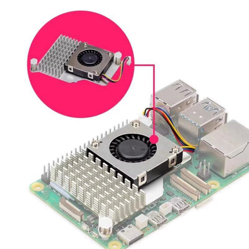 2 Conjuntos para Raspberry Pi 5 Active Cooler com Ventilador para Dissipação de Calor Eficiente 2