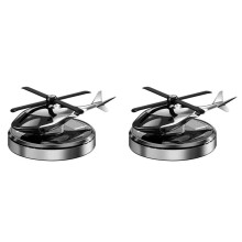 2X Auto-Lufterfrischer, Solar-Helikopter-Dekoration, Legierungspropeller, Rotierender Auto-Aroma-Parfüm-Diffusor