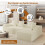 Corduroy Right L-Shaped Modular Sofa Beige 7