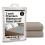 (Beige, King) 2 Pack Waterproof Fitted Sheet Extra Deep Skirt 30cm 1