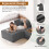 Corduroy Left L-Shaped Modular Sofa With Cup Holder, Grey 3