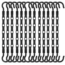 Lot de 12 cintres pliables rotatifs gain de place avec multi-trous Black