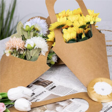 Paquets de 50 Sacs à Fleurs, Sacs Cadeaux en Papier avec Poignée, pour Fleuristes et Bars à Fleurs