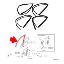 4 Deurruitafdichtingsstrip 80330-50Y17 80331-50Y17 voor  Sentra B13 90-94 8033150Y16 80330-50Y16