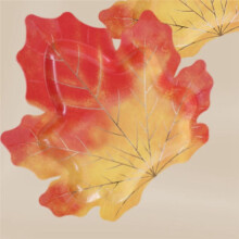 25 PièCes Automne DéCoratif Feuille D'éRable Vaisselle Jetable Plateau en Papier Tasse en Papier Nappe Gâteau DéCoratif Fournitures de FêTe