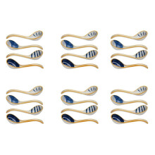 24X Ceramics Soup Spoons Set of Japanese Soup Spoon Long Handle Soup Spoons for Pho Ramen Noodles Wonton Dumpling Rice