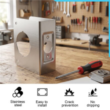 Lock and Door Reinforcement Plate 1-3/4-Inch Thick By 2-3/8-Inch Backset 2-1/8-Inch Bore Doors Reinforce Repair