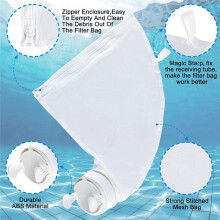Kit de Nettoyage de Piscine pour 280 480, 2 Sacs Tout Usage avec Fermeture à Glissière, Sac en Filet de Remplacement et 10 Épurateurs