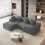 Corduroy Left L-Shaped Modular Sofa Grey 9