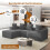 Corduroy Left L-Shaped Modular Sofa Grey 7