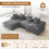 Corduroy Left L-Shaped Modular Sofa Grey 6