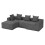 Corduroy Left L-Shaped Modular Sofa Grey 10