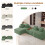 Corduroy Left L-Shaped Modular Sofa With Cup Holder, Green 8